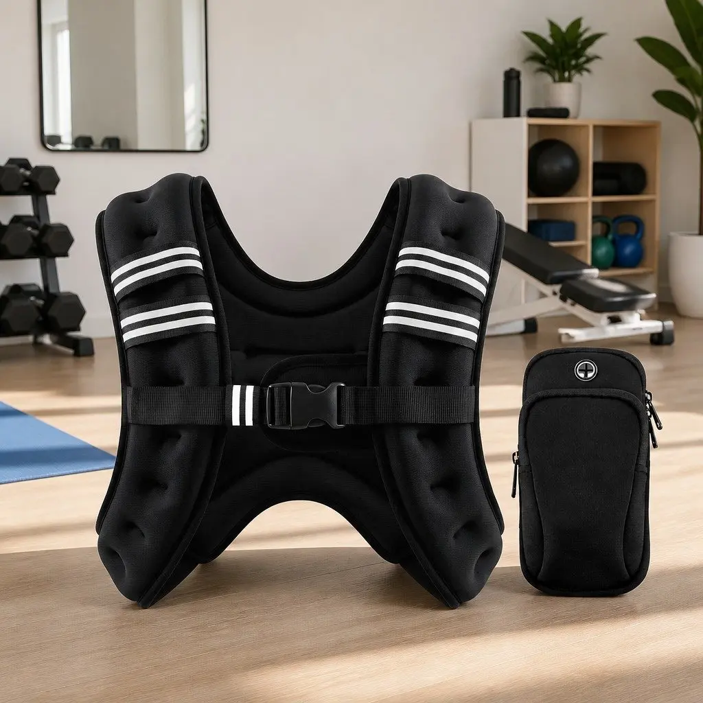 Weighted Vest 3kg Adjustable Reflective Black