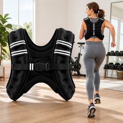 5kg Weighted Vest Black Reflective Running Gym Training Exercise Fitness