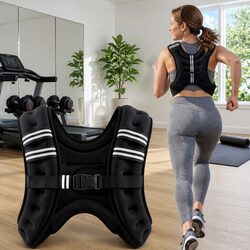 8kg Weighted Vest Black Reflective Running Training Gym Fitness Exercise Armband