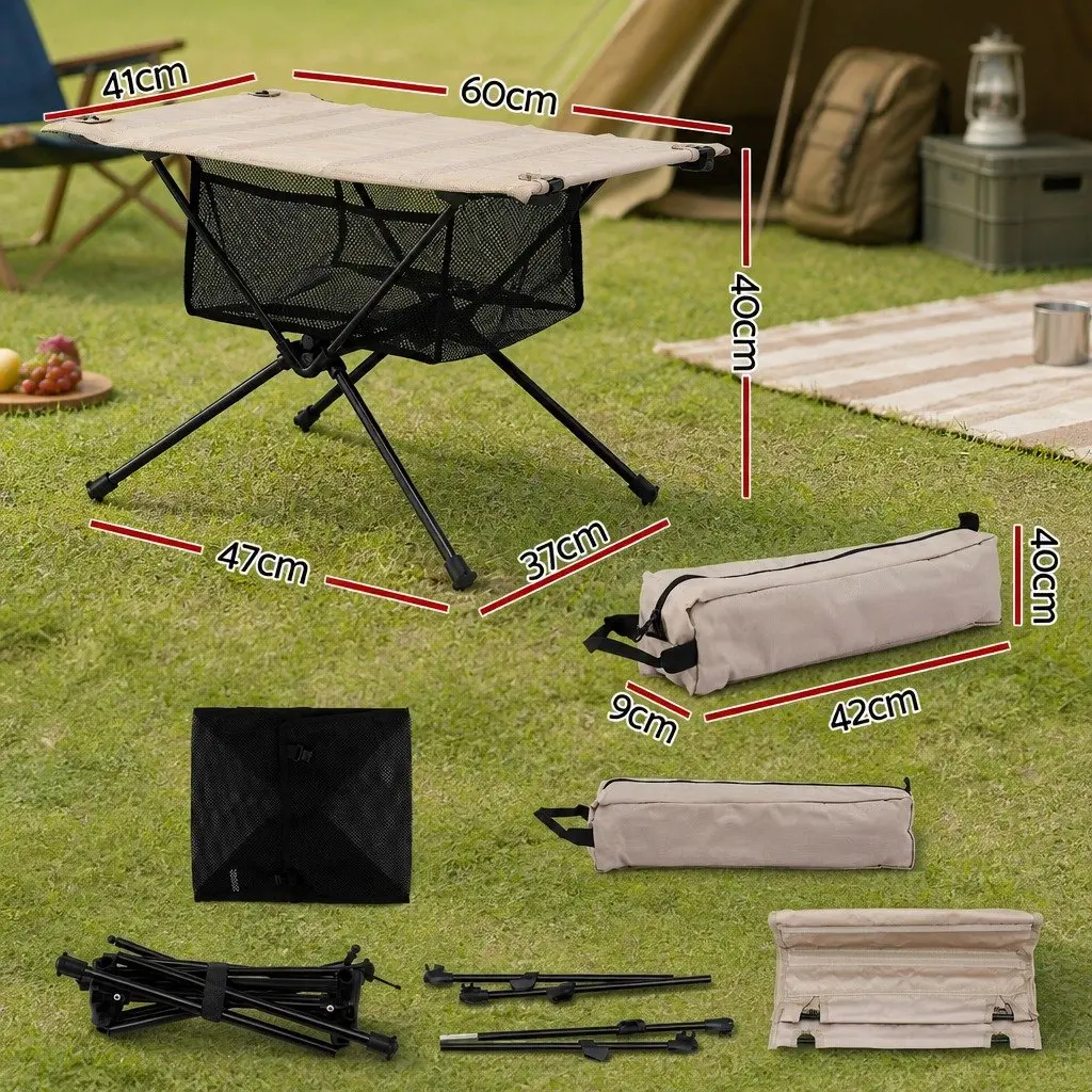 Folding Camping Table Portable Waterproof Picnic Desk Compact Size with Carry Bag