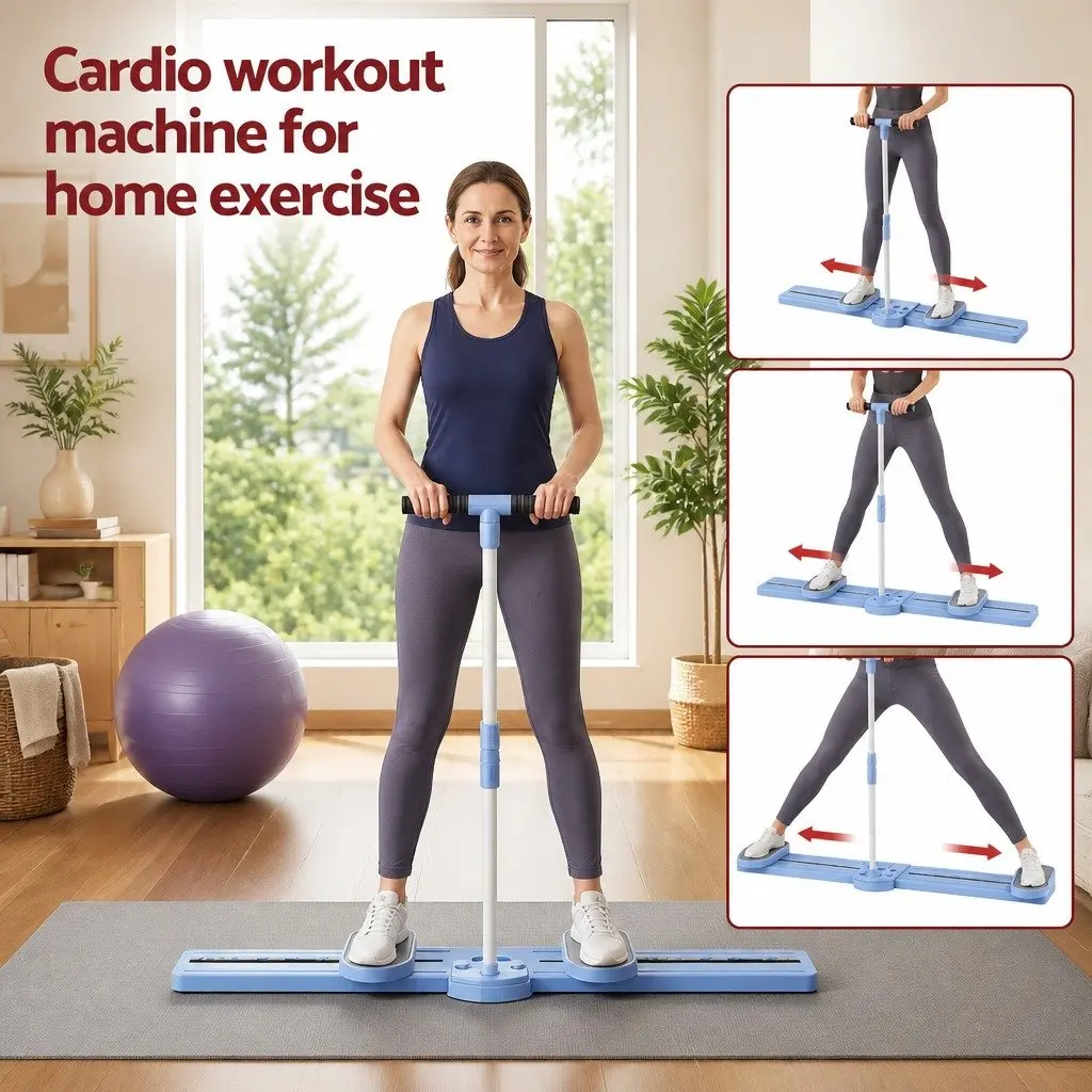 Thigh Hip Exerciser Foldable Portable Ski Leg Trainer Machine 126cm x 90cm