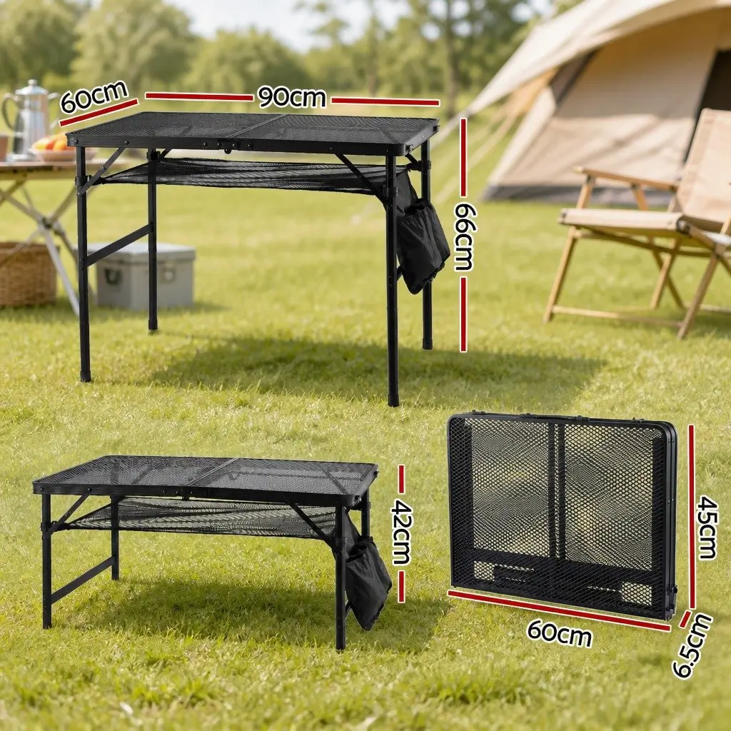 Portable Camping BBQ Table Foldable Lightweight Outdoor Grill Work Station