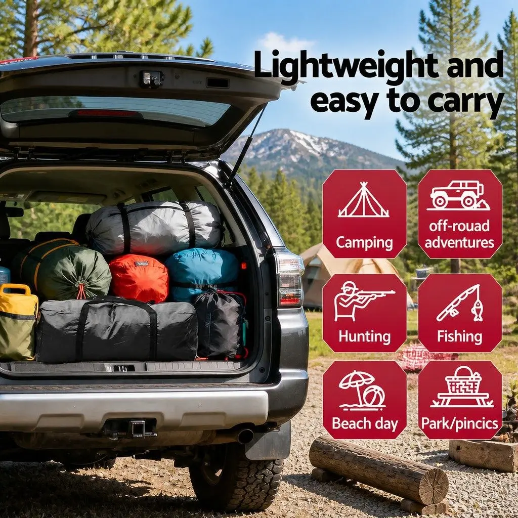 Car SUV Rear Hatchback Camping Tent Canopy Portable Outdoor Family Black
