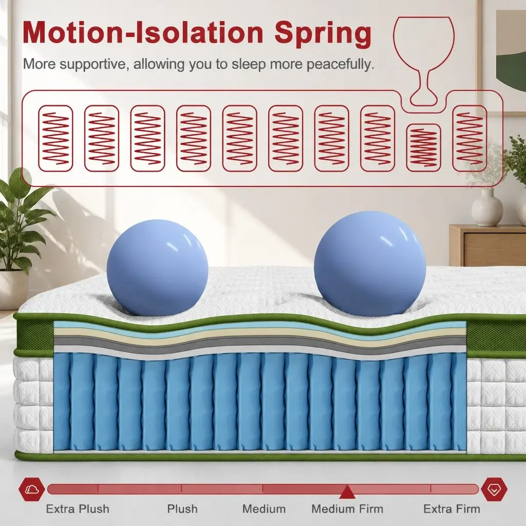 Single Mattress 30cm Gel Memory Foam Hybrid Pocket Spring Medium Firm Cooling