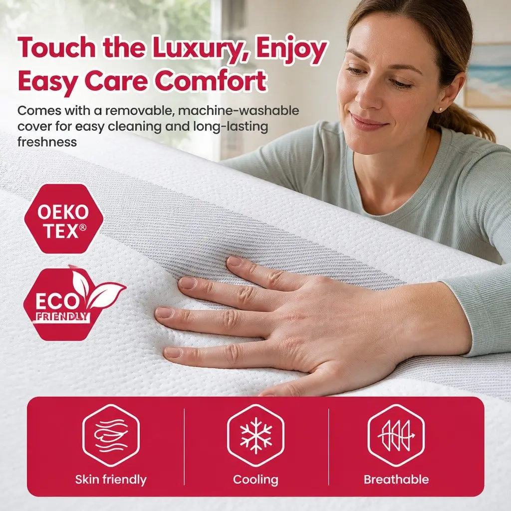 King Size Memory Foam Mattress Gel Infused 20cm Reversible Medium Soft
