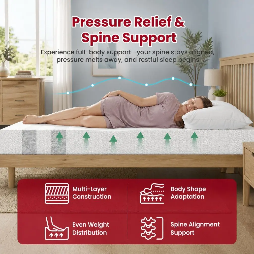 King Size Memory Foam Mattress Gel Infused 20cm Reversible Medium Soft