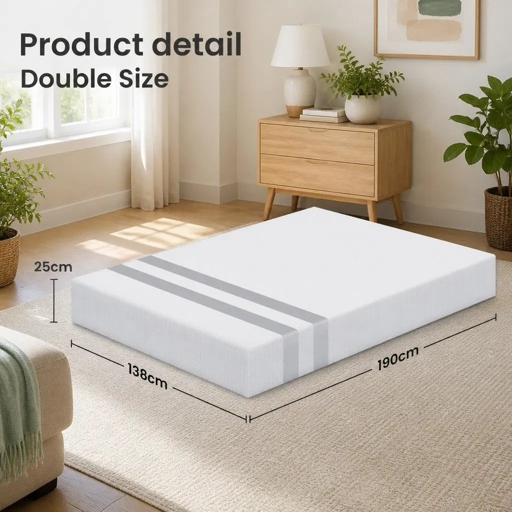 Double Memory Foam Mattress Reversible 25cm Medium Firm