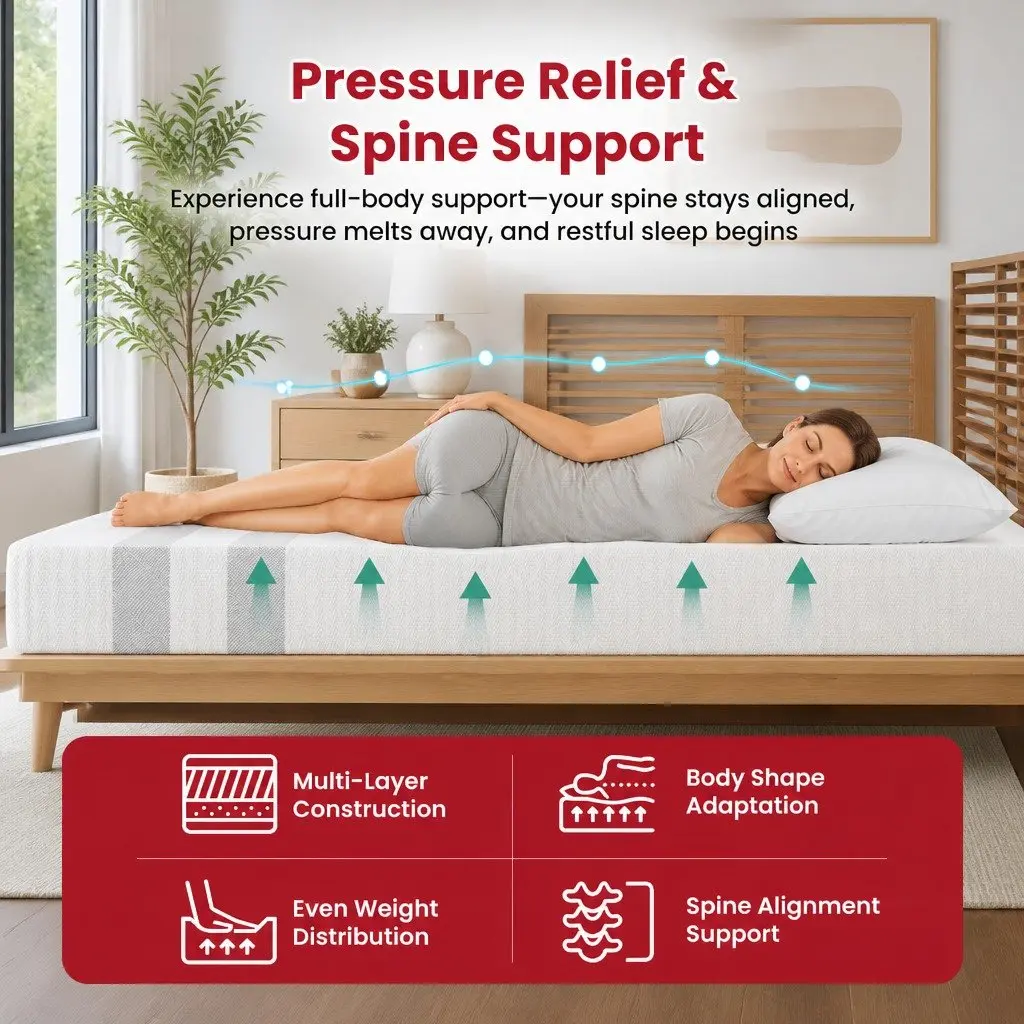 King Size Memory Foam Mattress Gel-Infused 25cm Reversible Medium Firm