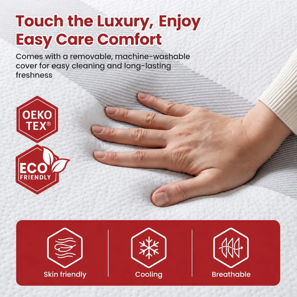 Single Memory Foam Mattress Gel-Infused 25cm Reversible Medium Firmness