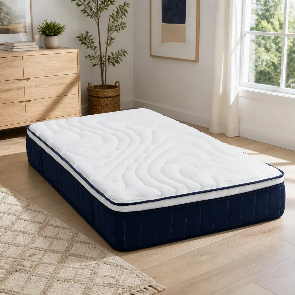 King Single Mattress Hybrid 30cm Medium Firm with Pocket Spring and Latex Lumbar Support