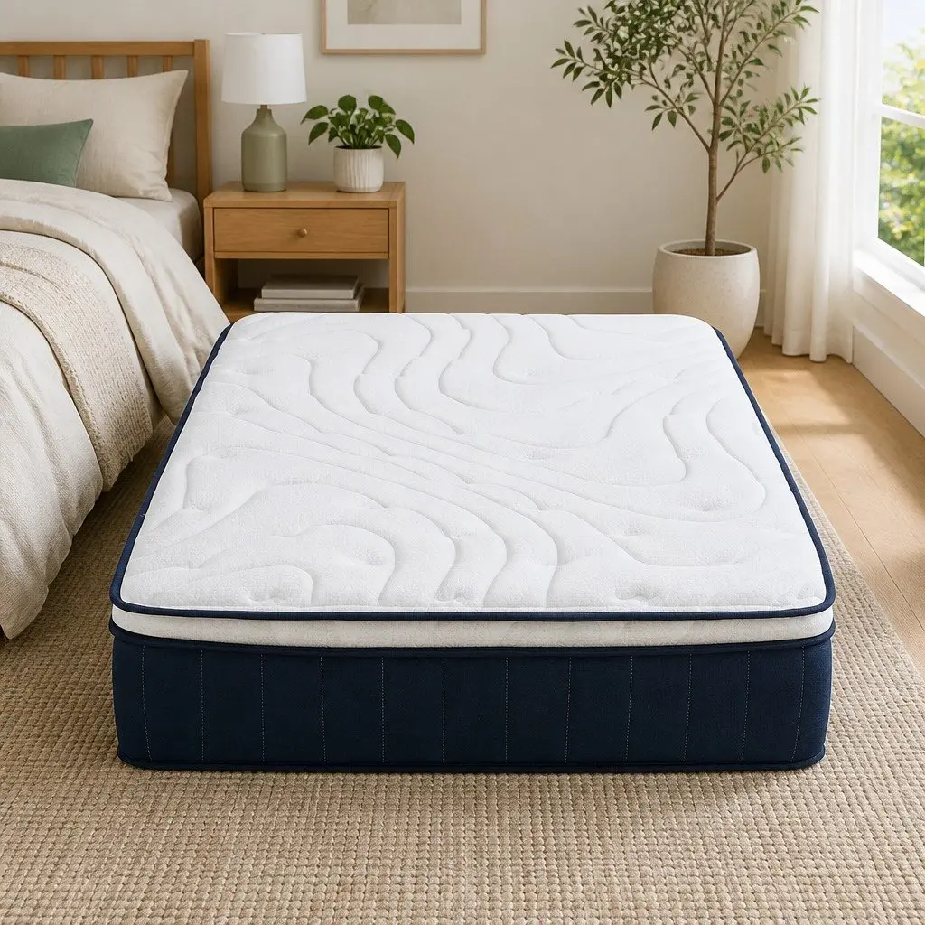 Hybrid Double Mattress 30cm Medium Firm Pocket Spring Latex Support for Spinal Alignment