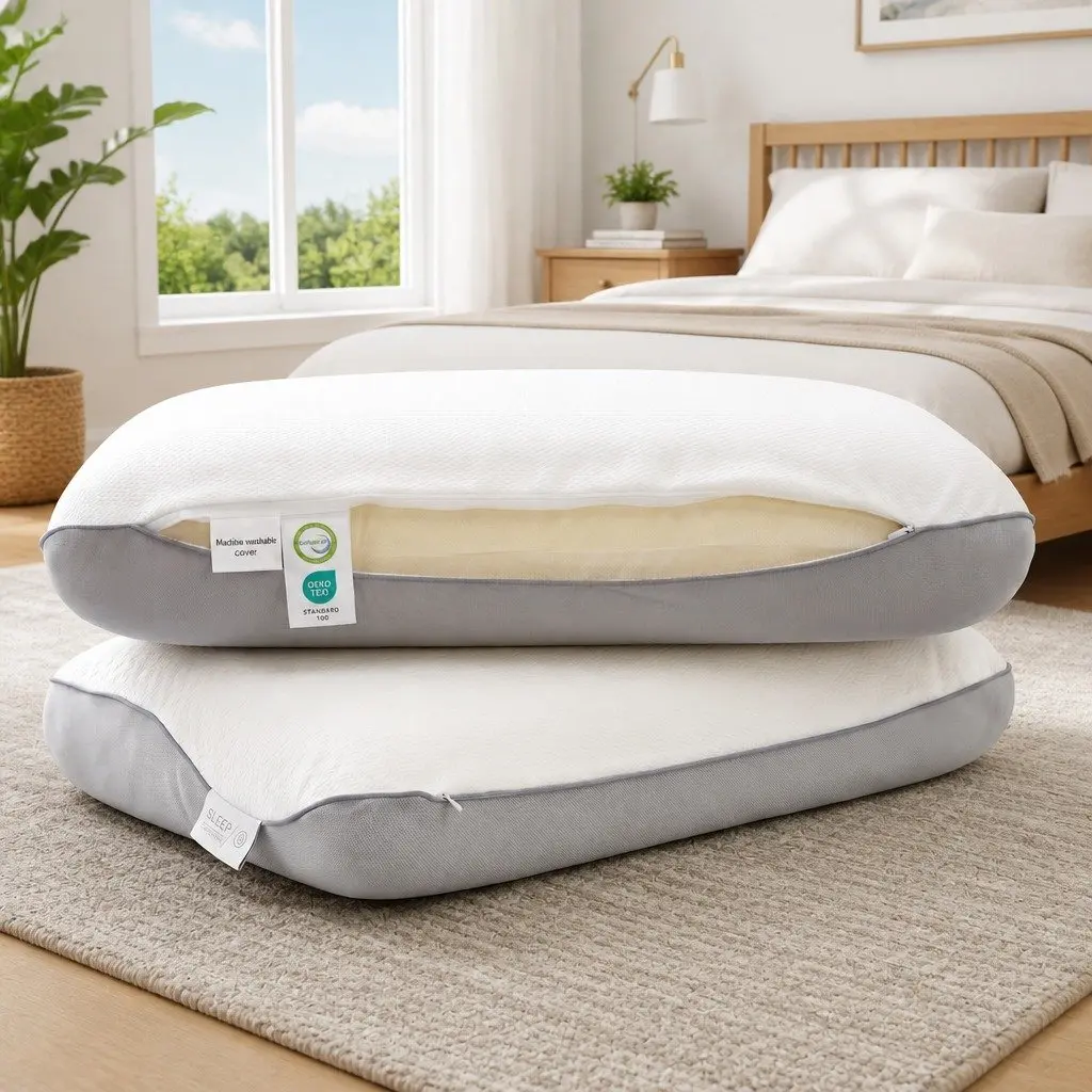 Memory Foam Pillow Dual-Sided Cooling Neck Support 65x40x14cm