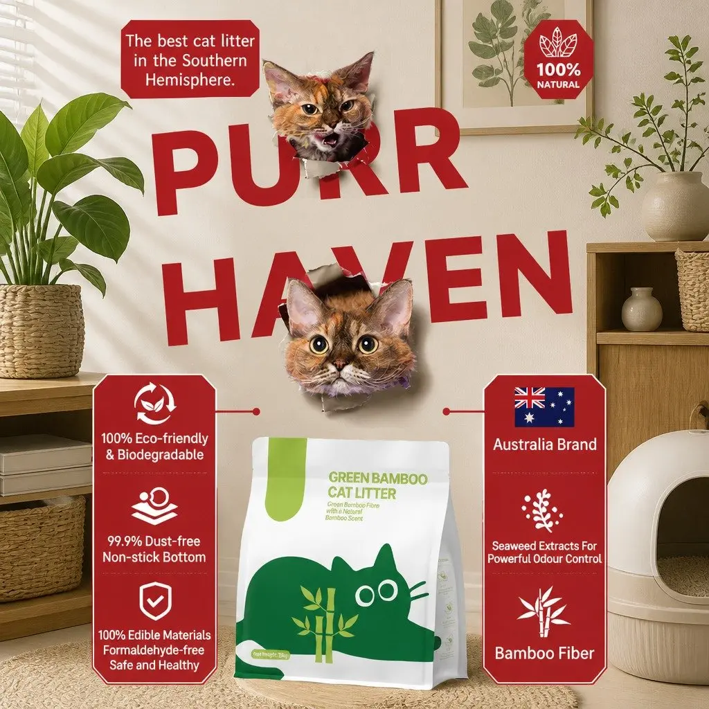 Bamboo Cat Litter Dust Free Clumping Natural Odour Control 7.5kg