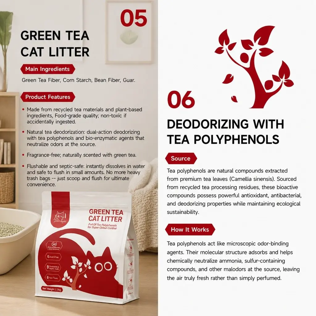 Cat Litter Clumping Green Tea 30kg 12 Pack Dust Free Natural Flushable Easy