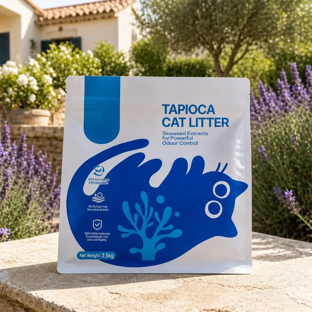 Tapioca Clumping Cat Litter 30kg 12 Pack Dust Free Plant-Based Odour Control