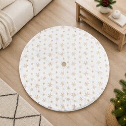 Add Charm with a Gold Christmas Tree Skirt 120cm
