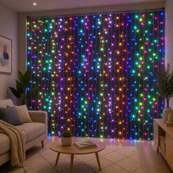 Decorate with 3X6M LED Curtain Lights with 960 Bulbs