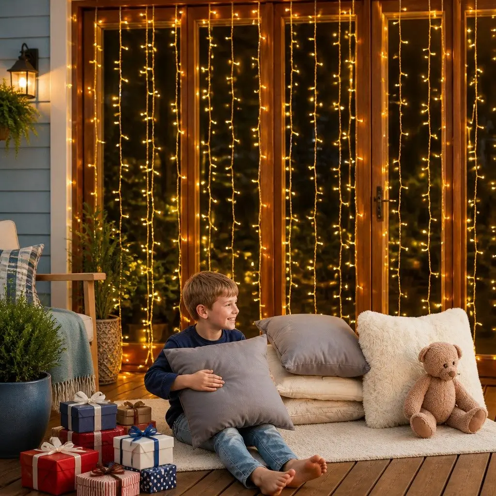 Curtain Light 600 LED Warm White 6M x 3M Indoor Outdoor Decoration