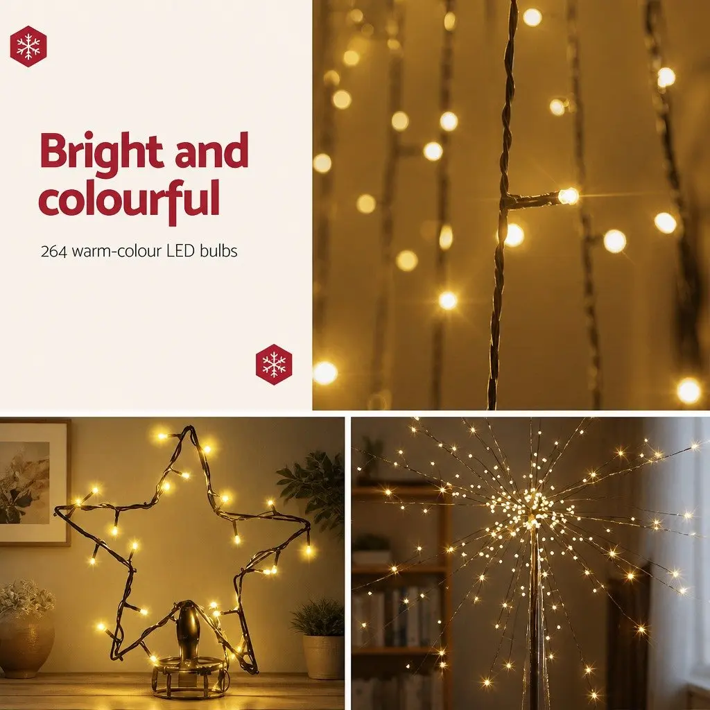 Solar Christmas Tree 2.1M LED Warm White Lights Outdoor Garden Decoration