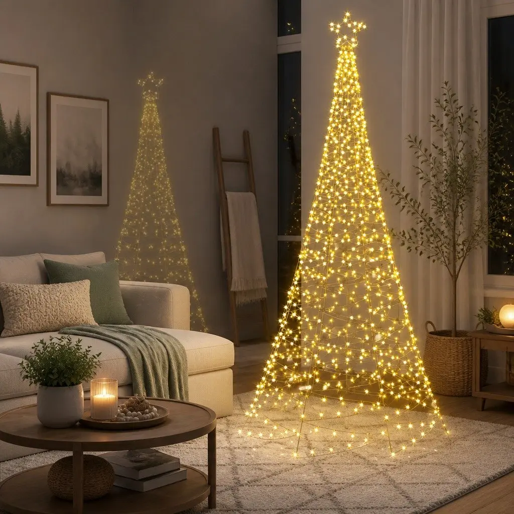 Pre-lit Christmas Tree Solar Powered 3.6M 800 LED Warm White Outdoor Decoration