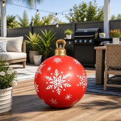Friendly 60cm Inflatable Christmas Bauble for Your Holiday
