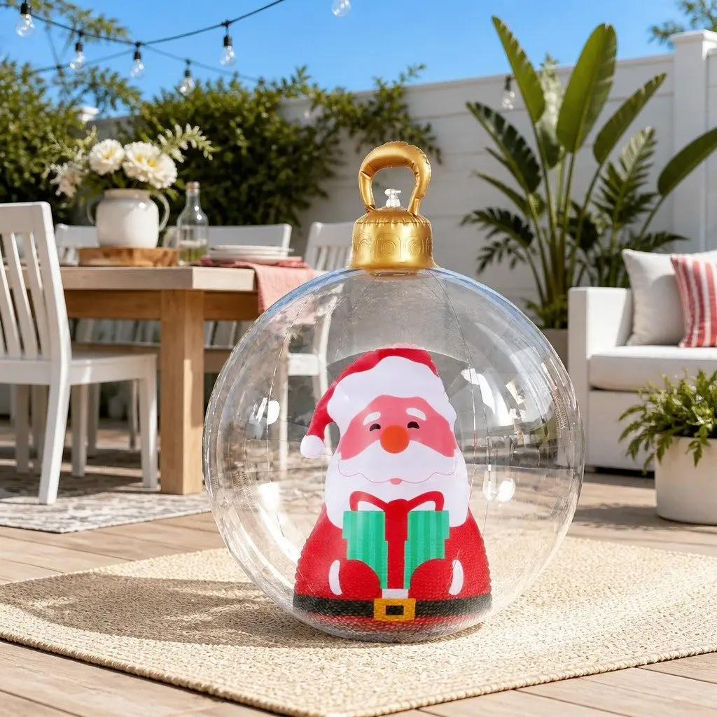 Inflatable Christmas Bauble Water-repellent PVC 60cm Outdoor Decoration