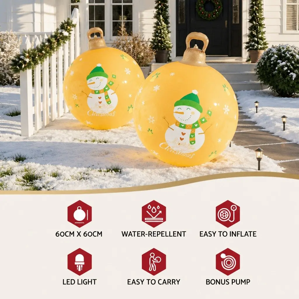 Christmas Inflatable Ball LED Illuminated 60cm Outdoor Decoration