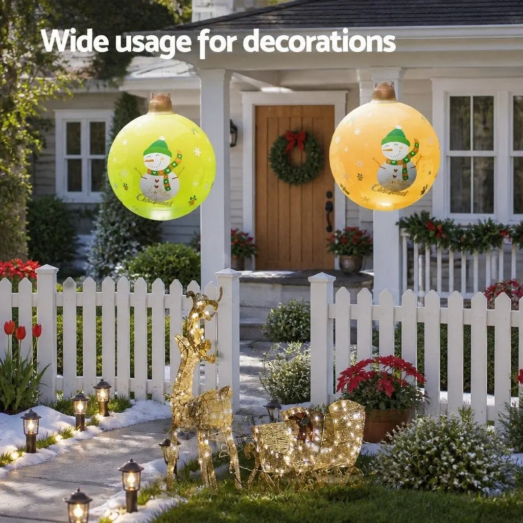 Christmas Inflatable Ball LED Illuminated 60cm Outdoor Decoration