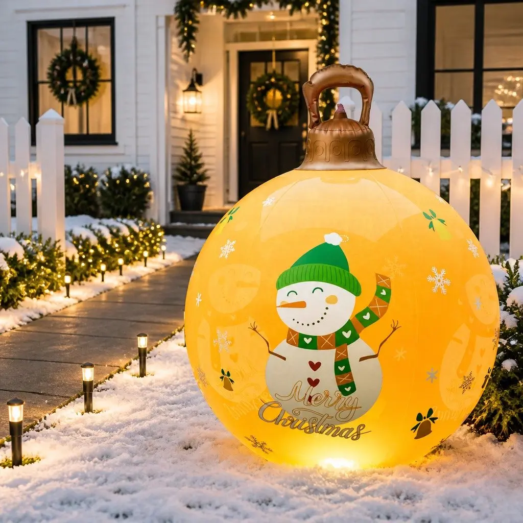 Christmas Inflatable Ball LED Illuminated 60cm Outdoor Decoration