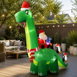 Your Holiday Inflatable Santa Dinosaur 3.8M Awaits!