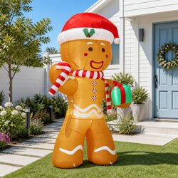 Friendly 2.4M Inflatable Gingerbread Man for Holidays