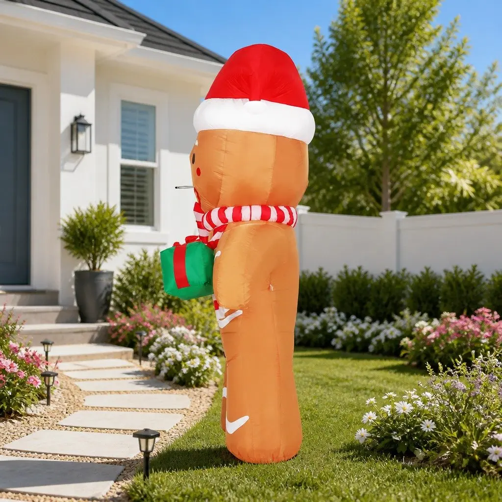 Christmas Inflatable Gingerbread Man 2.4M LED Illuminated Outdoor Indoor