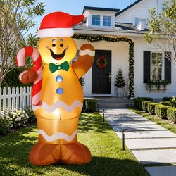Festive 1.5M LED Christmas Inflatable Gingerbread Man