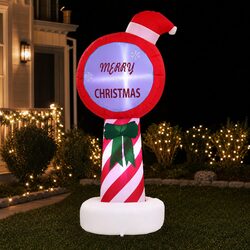 Christmas Inflatable Pole 1.8M LED Outdoor Decorations Red Illuminated Display