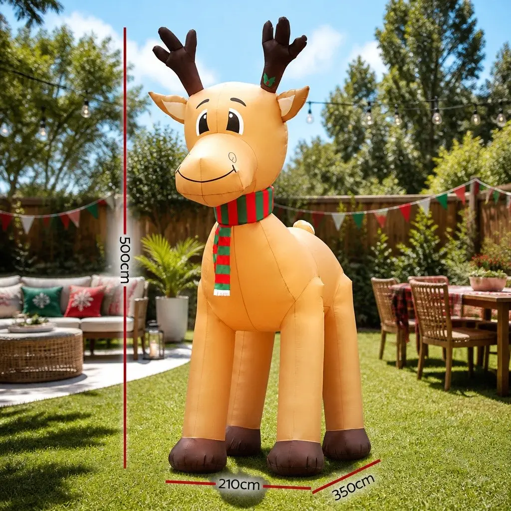 Christmas Inflatable Reindeer Illuminated 5M Outdoor Indoor Decoration