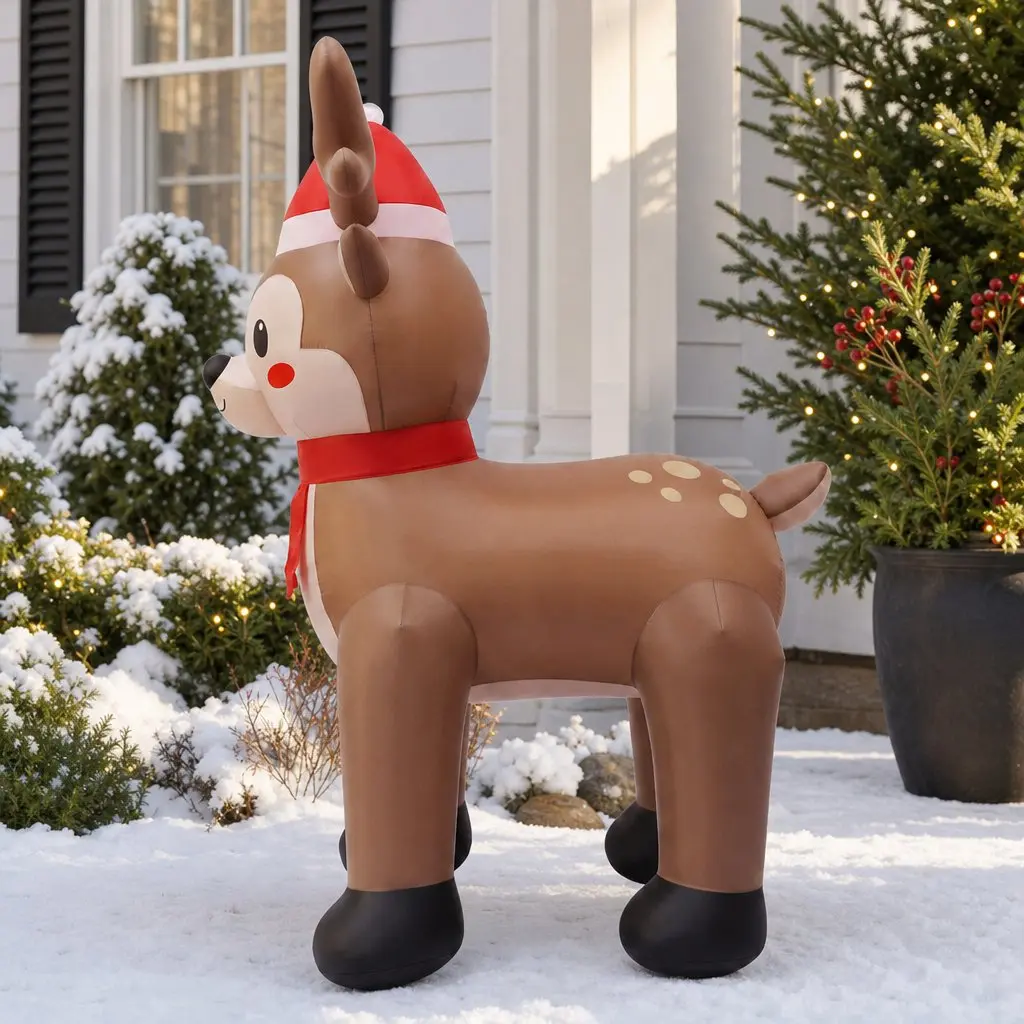 Christmas Inflatable Reindeer 2.5M Outdoor Indoor Illuminated Decorations LED