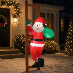 Friendly 2.45M Inflatable Santa with Ladder for Your Festivities