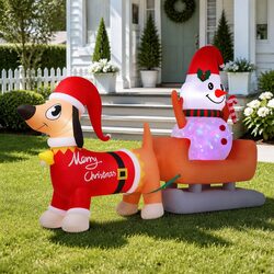 Make Your Holidays Bright with 4.2M Inflatable Snowman & Dog