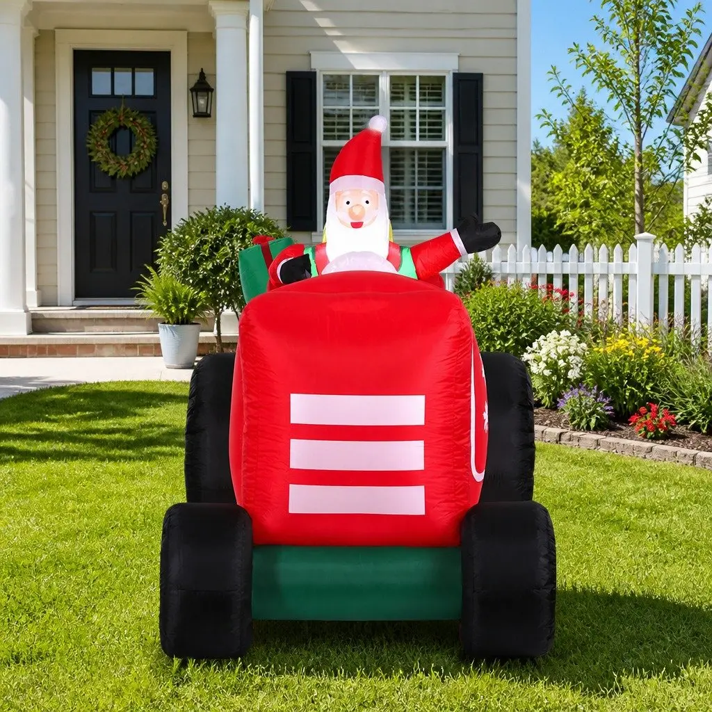 Christmas Inflatable Santa Truck LED Decoration 2.6M Indoor Outdoor Display