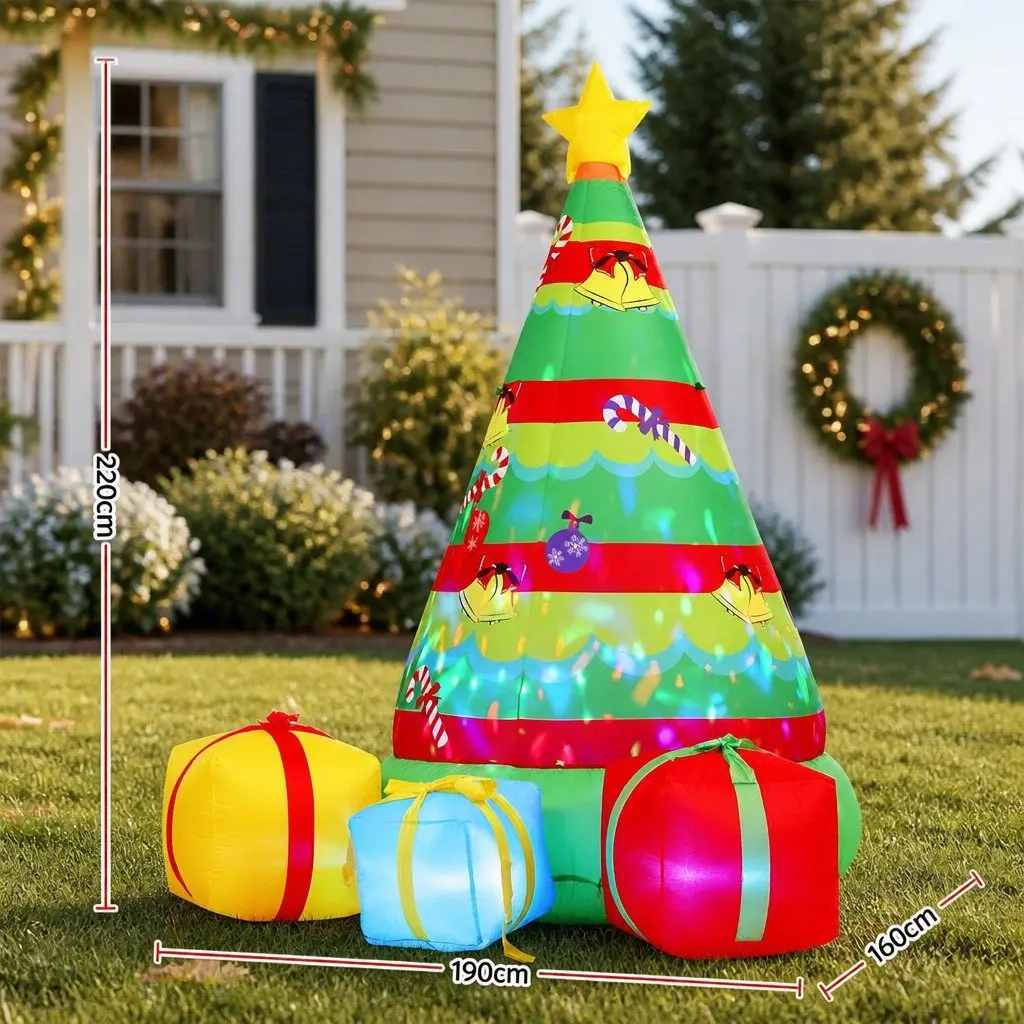Christmas Inflatable Gift Tree 2.2M Height Flashing Light