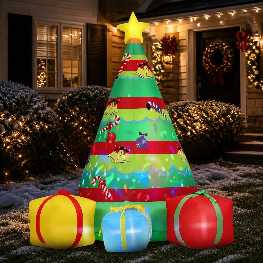 Christmas Inflatable Gift Tree 2.2M Height Flashing Light
