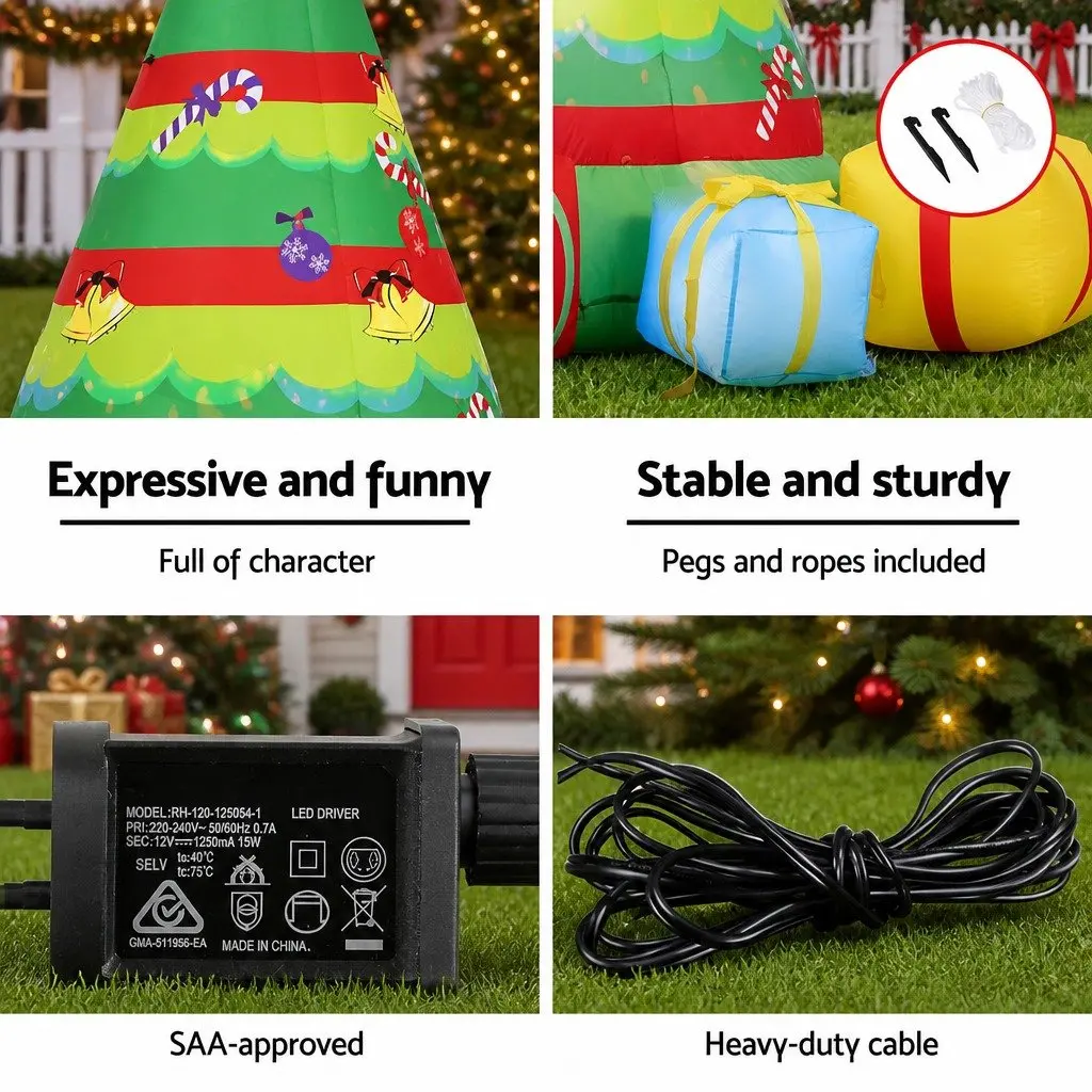 Christmas Inflatable Gift Tree 2.2M Height Flashing Light