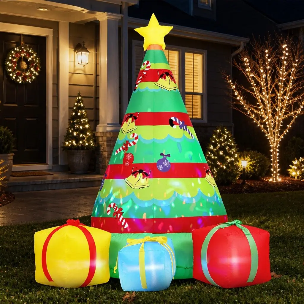Christmas Inflatable Gift Tree 2.2M Height Flashing Light