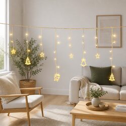 138 LED Icicle Christmas Lights 3M Warm White Indoor Outdoor Decoration 8 Modes