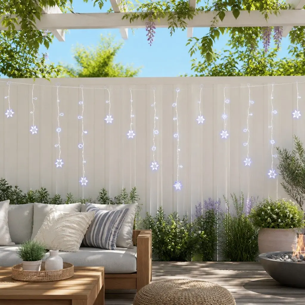 LED Icicle Christmas Lights Cold White 6M Outdoor Indoor Decoration