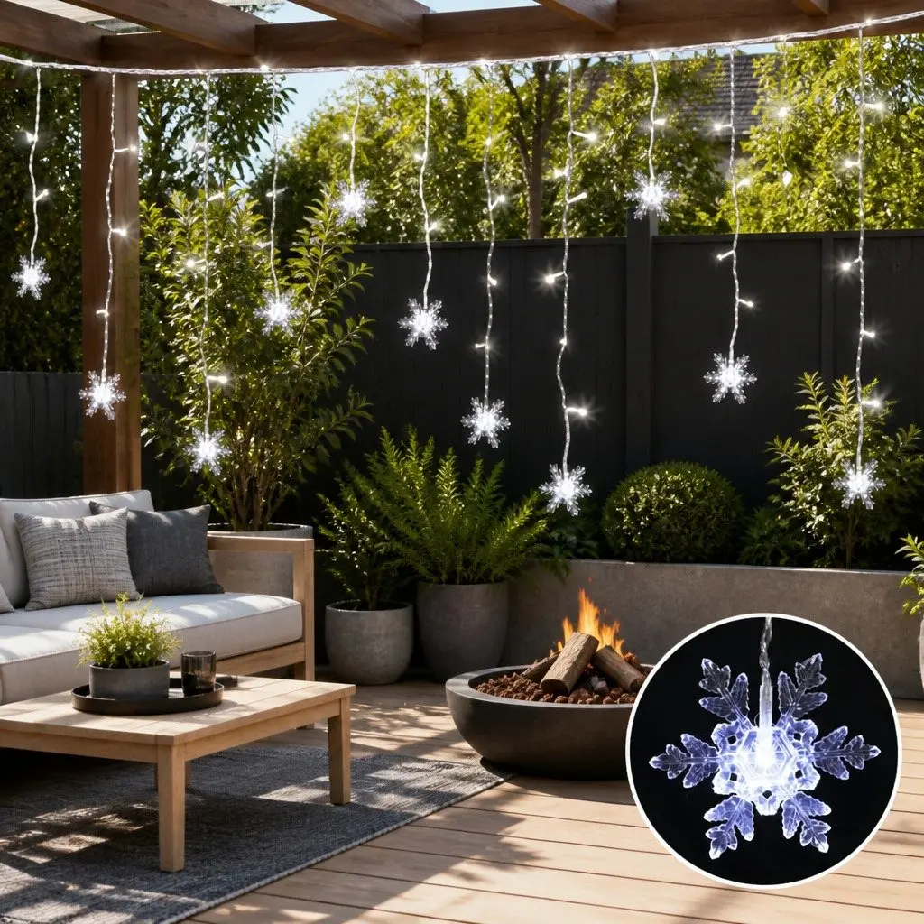 LED Icicle Christmas Lights Cold White 6M Outdoor Indoor Decoration