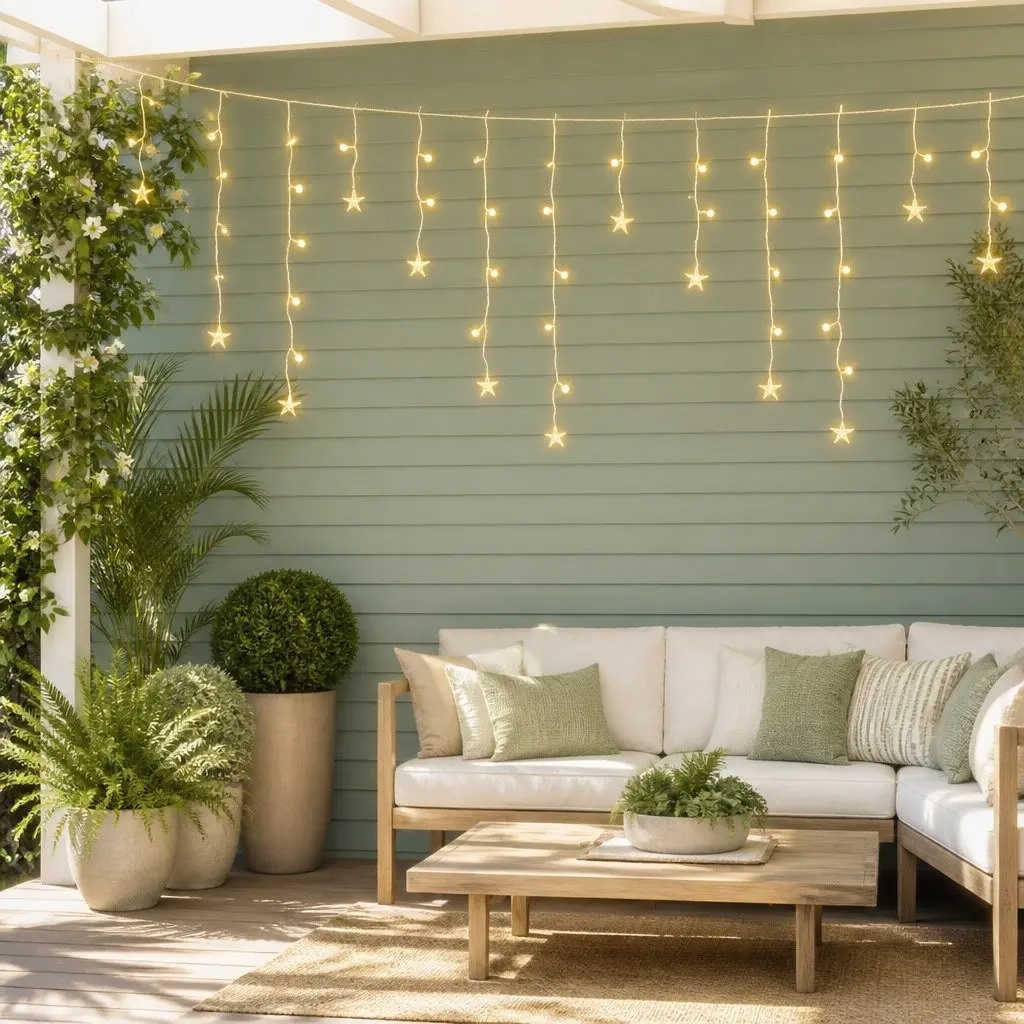 Icicle Christmas Lights 160 LED Warm White 6M Outdoor Garden Decoration