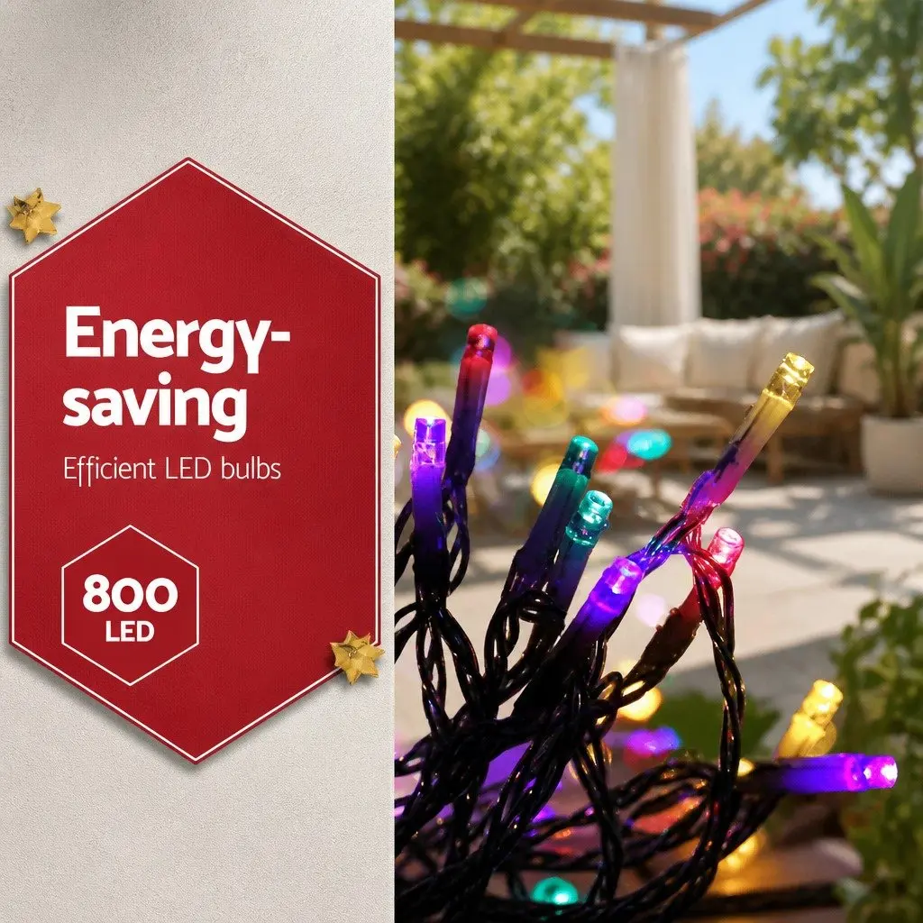 20M Multi-Colour Icicle Lights 800 LED Indoor Outdoor Decoration