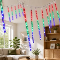 Decorate with 7M Multicolour Christmas Icicle Lights