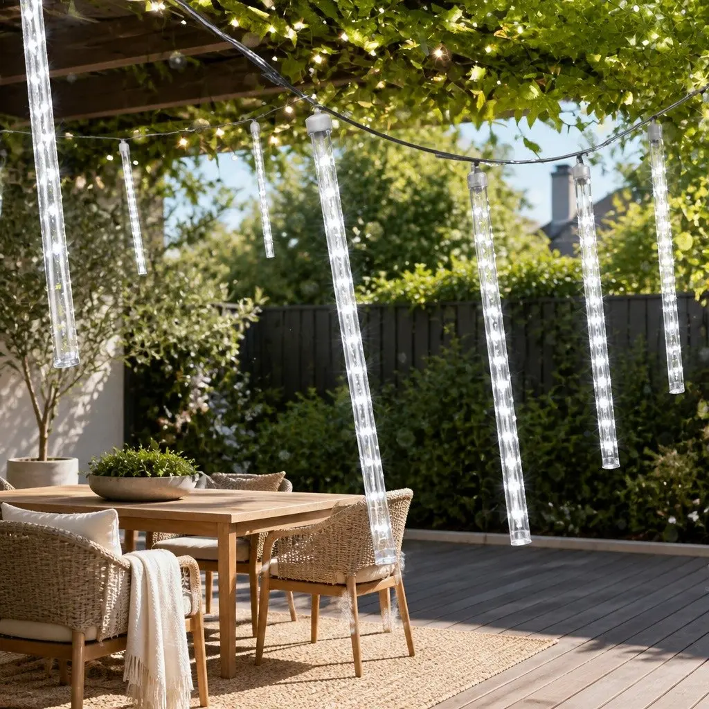 12M Cold White Icicle Lights with 960 LED Bulbs for Indoor and Outdoor Christmas Decoration